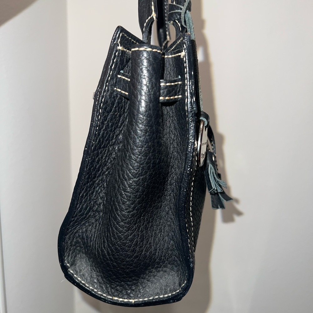 Dooney & Bourke Black Pebbled Leather Satchel - Picture 4 of 8